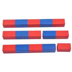 Batonnets rouges et bleus Montessori materiel de maths jouet educatif en bois pour enfants