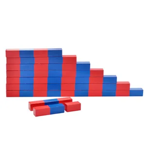 Montessori bâtonnets numériques rouges et bleus jouets éducatifs en bois pour enfants