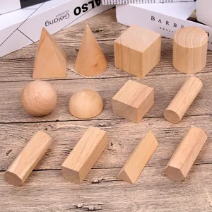 Wooden solid geometry math learning model set for elementary school students educational toy