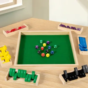 Hölzernes Shut The Box Brettspiel Mit Filzoberfläche Würfelspiel Mathe Pädagogisches Tischspiel Für Familienparty Kinder