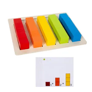 Set di giochi di blocchi di apprendimento matematico in legno per bambini vista principale