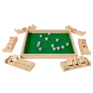 Hölzernes Shut the Box Würfelspiel Set mit nummerierten Plättchen für das mathematische Denken.