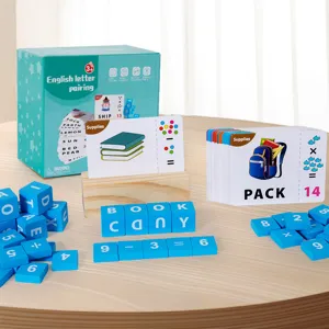 Holz Buchstabieren und Mathe Lernblöcke Spielzeug Kinder Frühe Bildung Alphabet Kognitive Passende Puzzle Set
