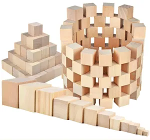 Blocchi di costruzione in legno cubi giocattolo educativo di matematica modello in legno
