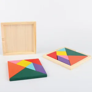 Set tangram in legno giocattolo educativo per bambini puzzle geometrico logico ideale.