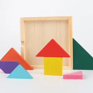Set di puzzle tangram in legno per bambini forme geometriche educative scuola