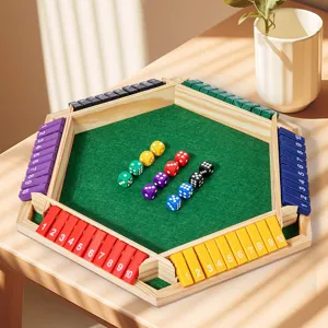 Wooden Shut The Box Board Game With Dice Educational Math Learning Toy Family Party Interactive Table Game For Kids Adults