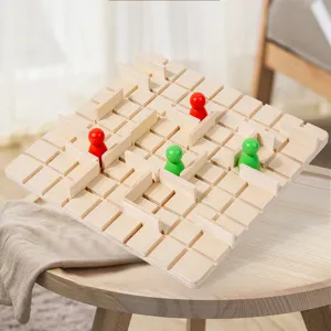 Wooden maze board game, educational parent-child tabletop toy for adults and students.