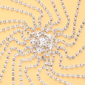 Chaîne de tête à glands en strass de luxe accessoire cheveux mariée mariage