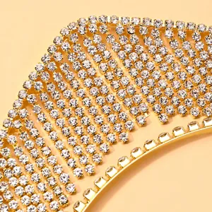 Luxus goldene Strass Haarreif glänzende Kristall Haarbänder elegante Hochzeit Party Haarschmuck