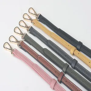 Leren vervangende tassenriemen met gouden hardware, verstelbare crossbody schouderriem accessoire.
