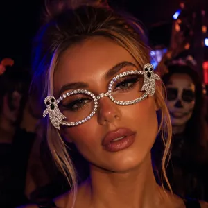 Halloween strass ghost party γυαλια σκελετος διακοσμητικα παρτι χωρις φακους κομψα