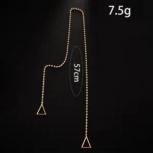 Goldener Strass Gesichtskette Ohrhaenger Party Accessoire Stilinhaber Koerperschmuck 57cm