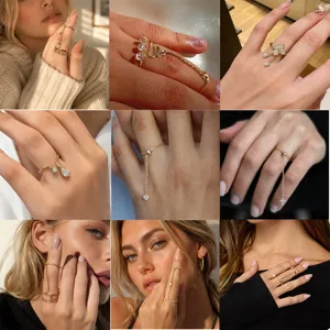 Ins Stil Strass Offener Ring Für Damen Minimalistische Legierung Blumen Geometrische Fingerring Party Schmuck Gold Silber