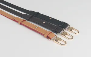Adjustable replacement shoulder strap for handbags, premium leather strap with gold hardware.