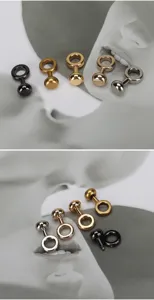 Detailed view of metal bag hardware buckles in various metallic finishes for DIY purse repair.
