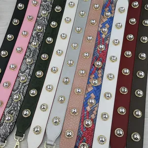 Sangle de sac perle large de rechange, bandoulière élégante pour sac à main avec clous