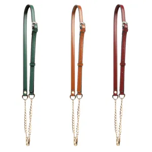 PU Leather Metal Chain Replacement Bag Strap Adjustable Crossbody Shoulder Bag Strap Handbag Purse Strap Accessories
