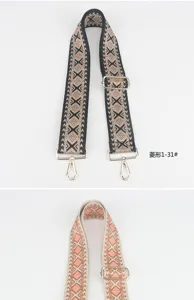 Adjustable colorful diamond wide bag strap replacement crossbody shoulder strap detail view