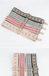 Adjustable colorful diamond wide bag strap replacement accessory for crossbody shoulder bag