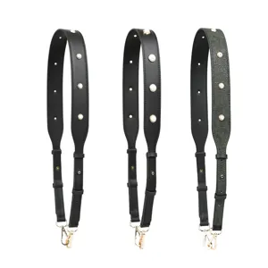 Replacement bag strap, adjustable shoulder crossbody wide strap with pearls and rhinestones.