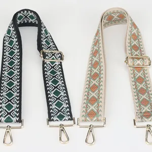 Adjustable colorful diamond pattern wide bag strap replacement crossbody bag accessory