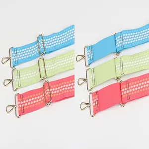 Kleurrijke verstelbare canvas vervangende schouderband voor handtassen met metalen haken.
