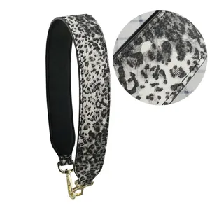 Schwarz-weißer Leopardenmuster Taschenriemen Ersatz Handtasche Schultergurt Zubehör.
