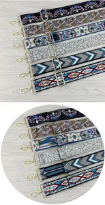 Replacement bag straps adjustable crossbody shoulder strap ethnic geometric patterned hardware