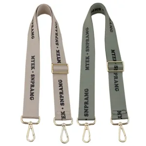 Adjustable wide canvas bag strap replacement crossbody purse strap with metal hardware