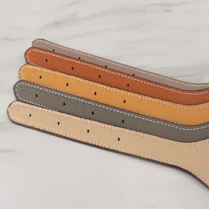 Wide shoulder bag strap replacement litchi grain leather adjustable crossbody strap accessory.