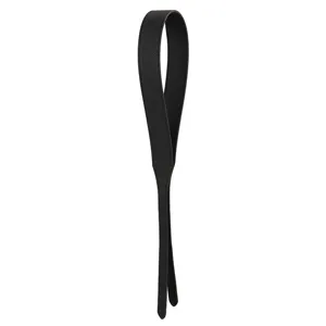 Black leather replacement bag strap, wide crossbody strap accessory for women's handbags.