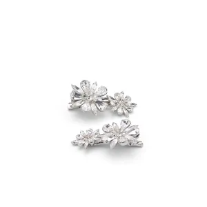 Exquisite Kristall Blumen Haarklammern für Damen, elegante Strass Braut Haarschmuck