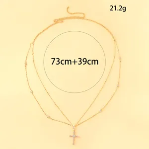 Rhinestone cross double layer waist chain sexy body chain adjustable party jewelry accessories