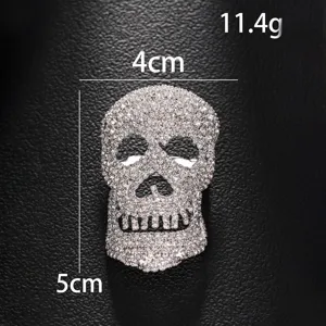 Gotische Strass Totenkopf Brosche Pin, funkelnde Kristall dunkler Stil Mode Accessoire.