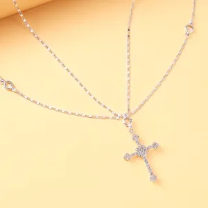 Sparkling rhinestone cross waist chain, double-layer design, sexy body chain for party fashion accessories.