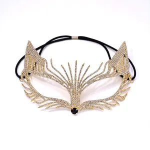 Strass Vos Masker Maskerade Feest Halve Gezichtsmasker Kristal Kostuum Sieraden