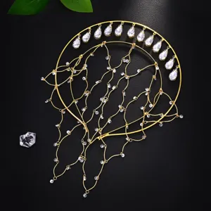 Stunning angel halo rhinestone hair hoop bridal crystal tiara elegant women wedding headpiece