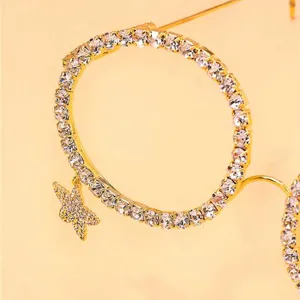 Rhinestone eyeglass frame with star pendant stylish party decorative glasses prop