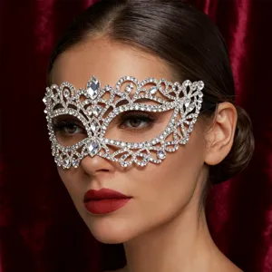 Strass masker voor vrouwen gemaskerd bal, sprankelend half gezicht masker voor feestjes.