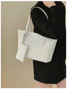 Damen Sternen Druck Shopper Tasche grosse Kapazitaet Fruehling Sommer Modische Handtasche