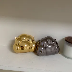 Mini sac bandoulière chaîne métallique nuage femme sac à main mode pochette tendance