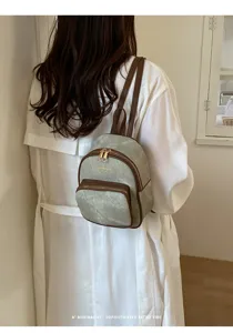 Petit sac à dos en cuir PU style coréen pour femme, joli sac de ville rétro et mignon.