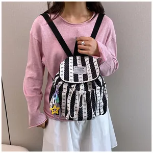 Zaino giapponese carino con fiocco da donna borsa scolastica casual borsa giornaliera chic