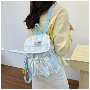 Japanese style minimalist large capacity bow school backpack casual commute daypack for women