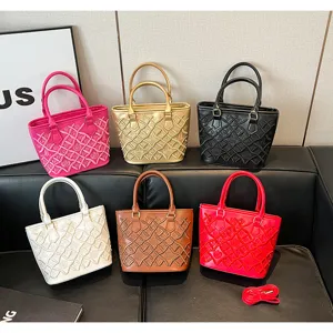 Stylish women tote bag pu leather fashion shoulder bag casual crossbody handbag set for daily commute