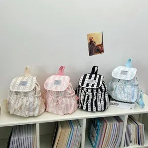 Zaino in tela stile giapponese simpatico fiocco borsa scolaretta vintage daypack