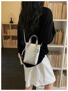 Sac carré minimaliste unicolore élégant sac à bandoulière sac à main décontracté femme