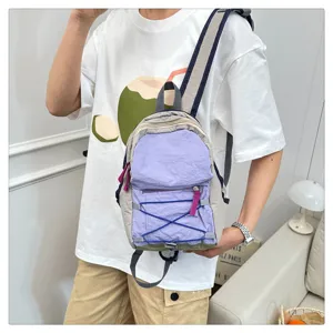 Stylish casual mini backpack for women, lightweight travel daypack with contrast color design.