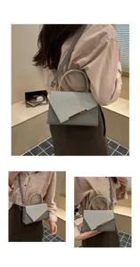 Details of this grey sequin crossbody bag, elegant design for evening party or daily chic.